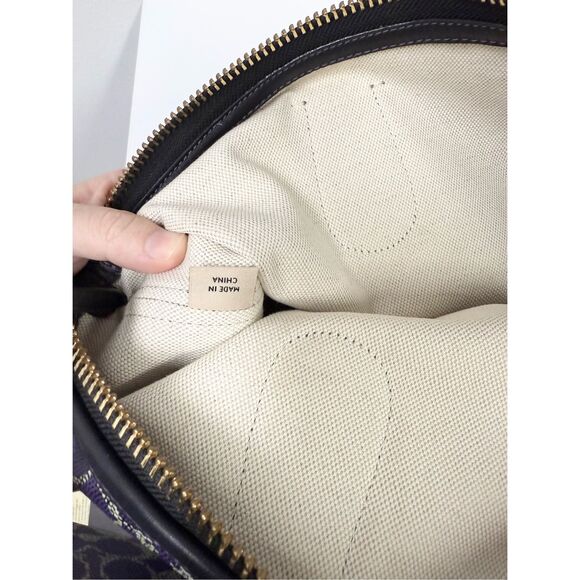 Coach Signature Coated Canvas Taxi Zip Top Tote Style 33504 Violet Purple - Picture 12 of 14